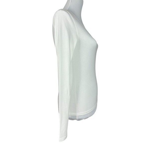 Everlane Women's NWT White The Supima Stretch Ballet Neck Long Sleeve Top XS/C28 - Picture 3 of 13